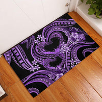 Polynesia Valentines Day Forever In My Heart Tattoo Rubber Doormat Purple Style LT9 Purple - Polynesian Pride