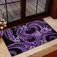 Polynesia Valentines Day Forever In My Heart Tattoo Rubber Doormat Purple Style LT9 - Polynesian Pride