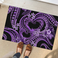 Polynesia Valentines Day Forever In My Heart Tattoo Rubber Doormat Purple Style LT9 - Polynesian Pride