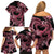 Polynesia Valentines Day Forever In My Heart Tattoo Family Matching Off Shoulder Short Dress and Hawaiian Shirt Pink Style LT9 - Polynesian Pride