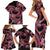 Polynesia Valentines Day Forever In My Heart Tattoo Family Matching Short Sleeve Bodycon Dress and Hawaiian Shirt Pink Style LT9 - Polynesian Pride