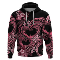 Polynesia Valentines Day Forever In My Heart Tattoo Zip Hoodie Pink Style LT9 Pullover Hoodie Pink - Polynesian Pride