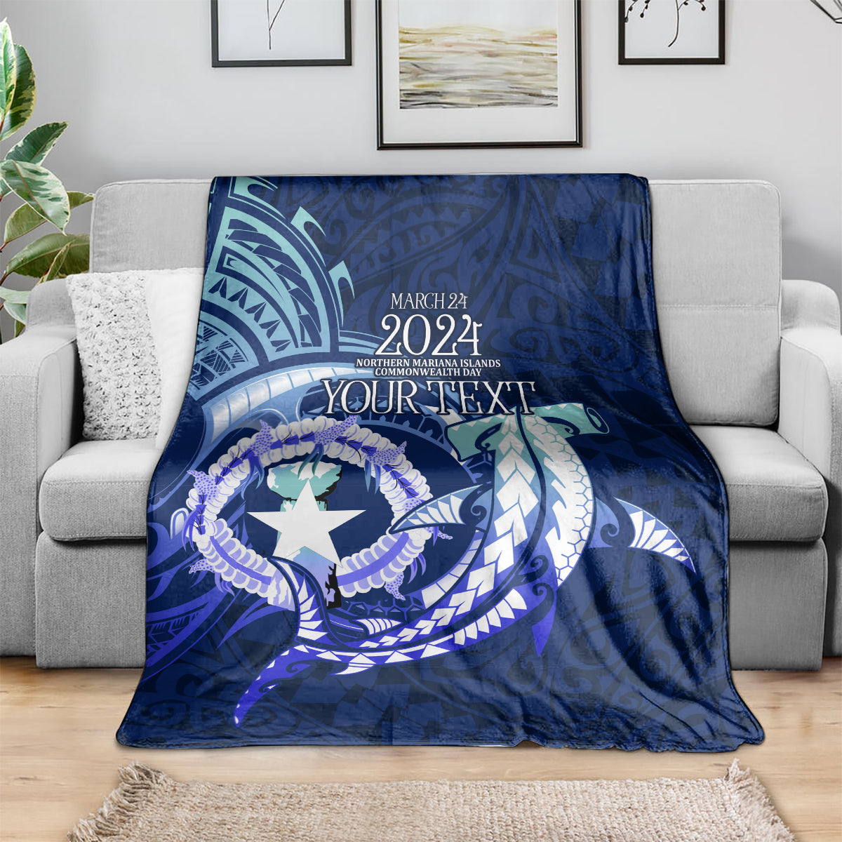 Personalised Northern Mariana Islands Blanket Commonwealth Day 2024 LT9 - Polynesian Pride