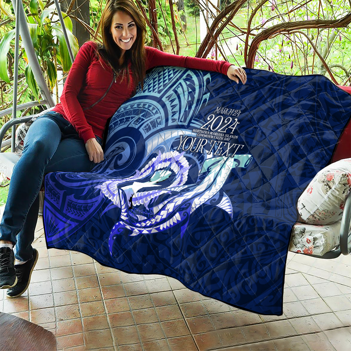 Personalised Northern Mariana Islands Quilt Commonwealth Day 2024 LT9 - Polynesian Pride