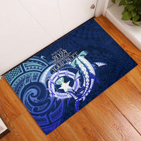 Personalised Northern Mariana Islands Rubber Doormat Commonwealth Day 2024 LT9 Ocean Blue - Polynesian Pride