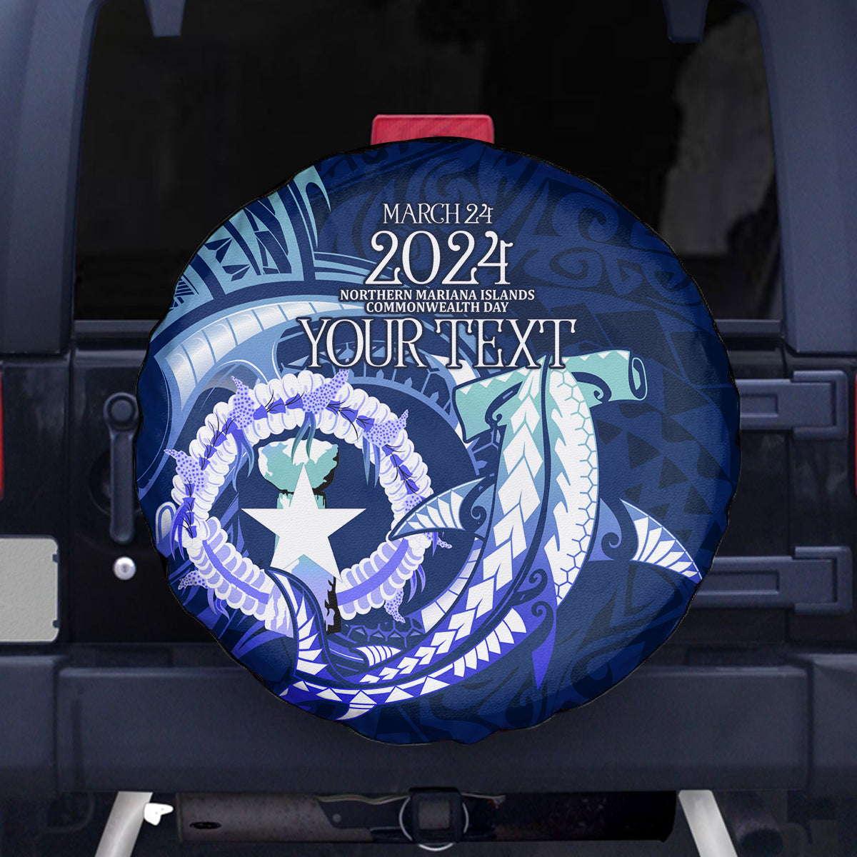 Personalised Northern Mariana Islands Spare Tire Cover Commonwealth Day 2024 LT9 - Polynesian Pride