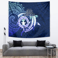 Personalised Northern Mariana Islands Tapestry Commonwealth Day 2024 LT9 Ocean Blue - Polynesian Pride
