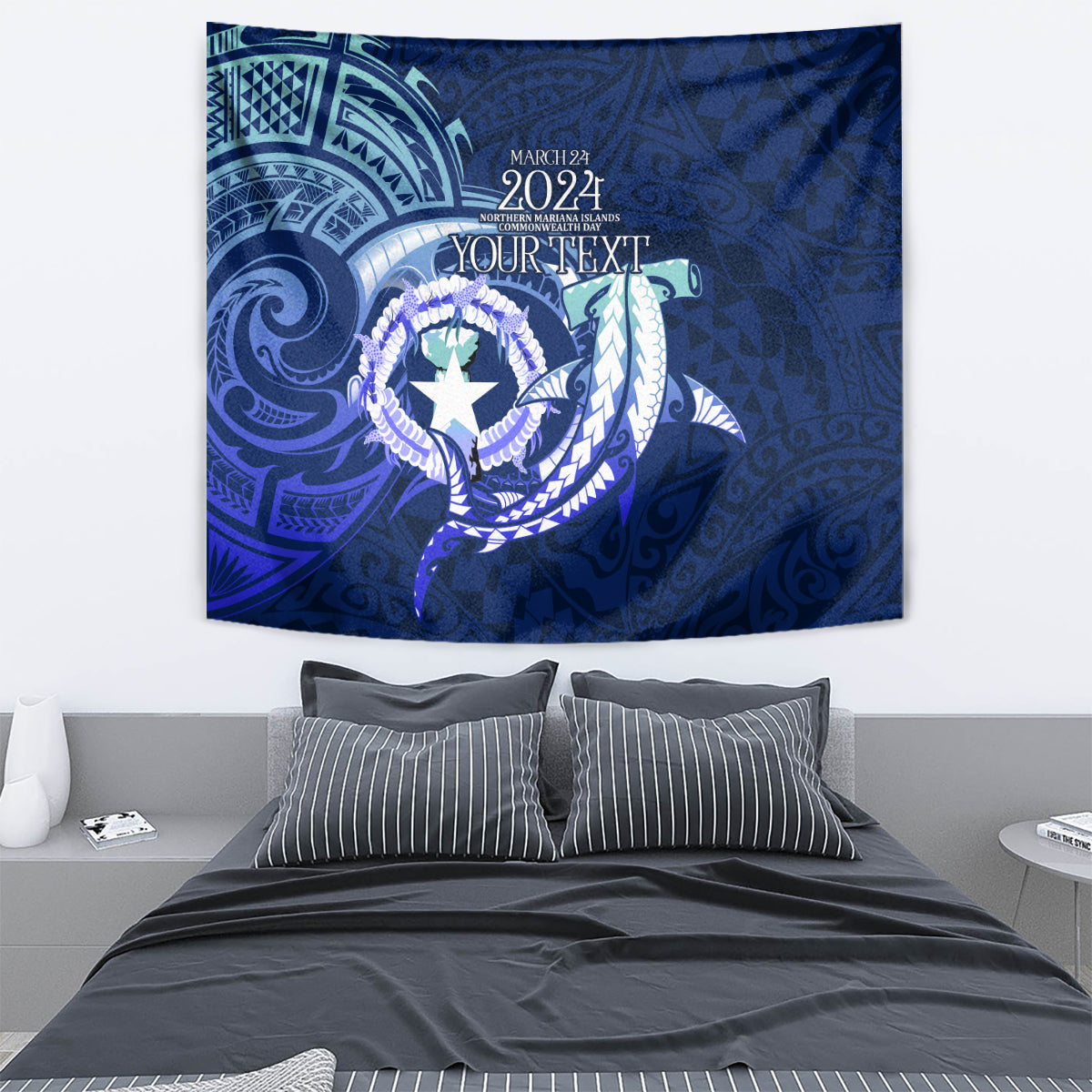 Personalised Northern Mariana Islands Tapestry Commonwealth Day 2024 LT9 - Polynesian Pride