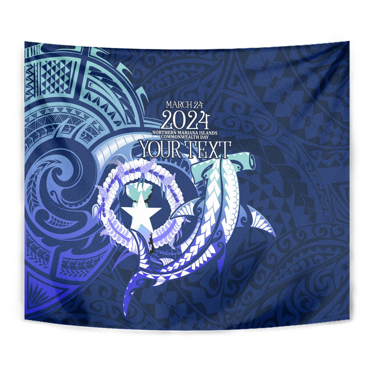 Personalised Northern Mariana Islands Tapestry Commonwealth Day 2024 LT9 - Polynesian Pride
