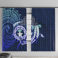 Personalised Northern Mariana Islands Window Curtain Commonwealth Day 2024 LT9 With Hooks Ocean Blue - Polynesian Pride