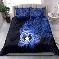 Northern Mariana Islands Ylang-ylang Mwarmwar Bedding Set Polynesian Blue Style LT9 - Polynesian Pride
