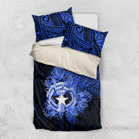 Northern Mariana Islands Ylang-ylang Mwarmwar Bedding Set Polynesian Blue Style LT9 US Twin 172cm x 218cm Blue - Polynesian Pride