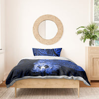 Northern Mariana Islands Ylang-ylang Mwarmwar Bedding Set Polynesian Blue Style LT9 - Polynesian Pride