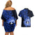 Northern Mariana Islands Ylang-ylang Mwarmwar Couples Matching Off Shoulder Short Dress and Hawaiian Shirt Polynesian Blue Style LT9 - Polynesian Pride