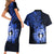 Northern Mariana Islands Ylang-ylang Mwarmwar Couples Matching Short Sleeve Bodycon Dress and Hawaiian Shirt Polynesian Blue Style LT9 - Polynesian Pride