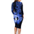 Northern Mariana Islands Ylang-ylang Mwarmwar Family Matching Long Sleeve Bodycon Dress and Hawaiian Shirt Polynesian Blue Style LT9 - Polynesian Pride