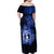 Northern Mariana Islands Ylang-ylang Mwarmwar Family Matching Off Shoulder Maxi Dress and Hawaiian Shirt Polynesian Blue Style LT9 - Polynesian Pride