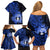 Northern Mariana Islands Ylang-ylang Mwarmwar Family Matching Off Shoulder Short Dress and Hawaiian Shirt Polynesian Blue Style LT9 - Polynesian Pride