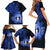 Northern Mariana Islands Ylang-ylang Mwarmwar Family Matching Short Sleeve Bodycon Dress and Hawaiian Shirt Polynesian Blue Style LT9 - Polynesian Pride