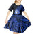 Northern Mariana Islands Ylang-ylang Mwarmwar Kid Short Sleeve Dress Polynesian Blue Style LT9 - Polynesian Pride