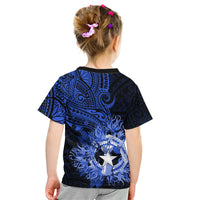 Northern Mariana Islands Ylang-ylang Mwarmwar Kid T Shirt Polynesian Blue Style LT9 - Polynesian Pride