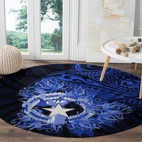 Northern Mariana Islands Ylang-ylang Mwarmwar Round Carpet Polynesian Blue Style LT9 - Polynesian Pride