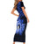 Northern Mariana Islands Ylang-ylang Mwarmwar Short Sleeve Bodycon Dress Polynesian Blue Style LT9 - Polynesian Pride