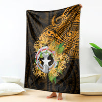 Northern Mariana Islands Ylang-ylang Mwarmwar Blanket Polynesian Gold Style LT9 - Polynesian Pride