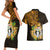 Northern Mariana Islands Ylang-ylang Mwarmwar Couples Matching Short Sleeve Bodycon Dress and Hawaiian Shirt Polynesian Gold Style LT9 - Polynesian Pride