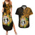 Northern Mariana Islands Ylang-ylang Mwarmwar Couples Matching Summer Maxi Dress and Hawaiian Shirt Polynesian Gold Style LT9 Gold - Polynesian Pride