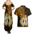 Northern Mariana Islands Ylang-ylang Mwarmwar Couples Matching Summer Maxi Dress and Hawaiian Shirt Polynesian Gold Style LT9 - Polynesian Pride