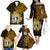 Northern Mariana Islands Ylang-ylang Mwarmwar Family Matching Off Shoulder Long Sleeve Dress and Hawaiian Shirt Polynesian Gold Style LT9 - Polynesian Pride