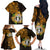 Northern Mariana Islands Ylang-ylang Mwarmwar Family Matching Off Shoulder Long Sleeve Dress and Hawaiian Shirt Polynesian Gold Style LT9 - Polynesian Pride