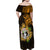 Northern Mariana Islands Ylang-ylang Mwarmwar Family Matching Off Shoulder Maxi Dress and Hawaiian Shirt Polynesian Gold Style LT9 - Polynesian Pride