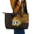 Northern Mariana Islands Ylang-ylang Mwarmwar Leather Tote Bag Polynesian Gold Style