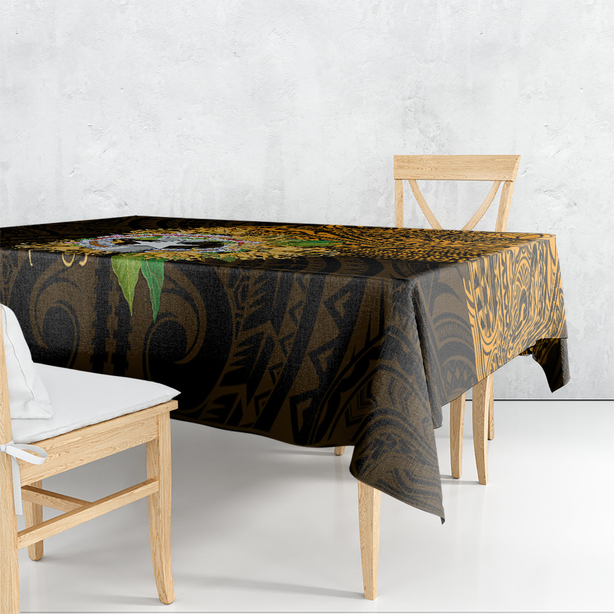 Northern Mariana Islands Ylang-ylang Mwarmwar Tablecloth Polynesian Gold Style LT9 - Polynesian Pride
