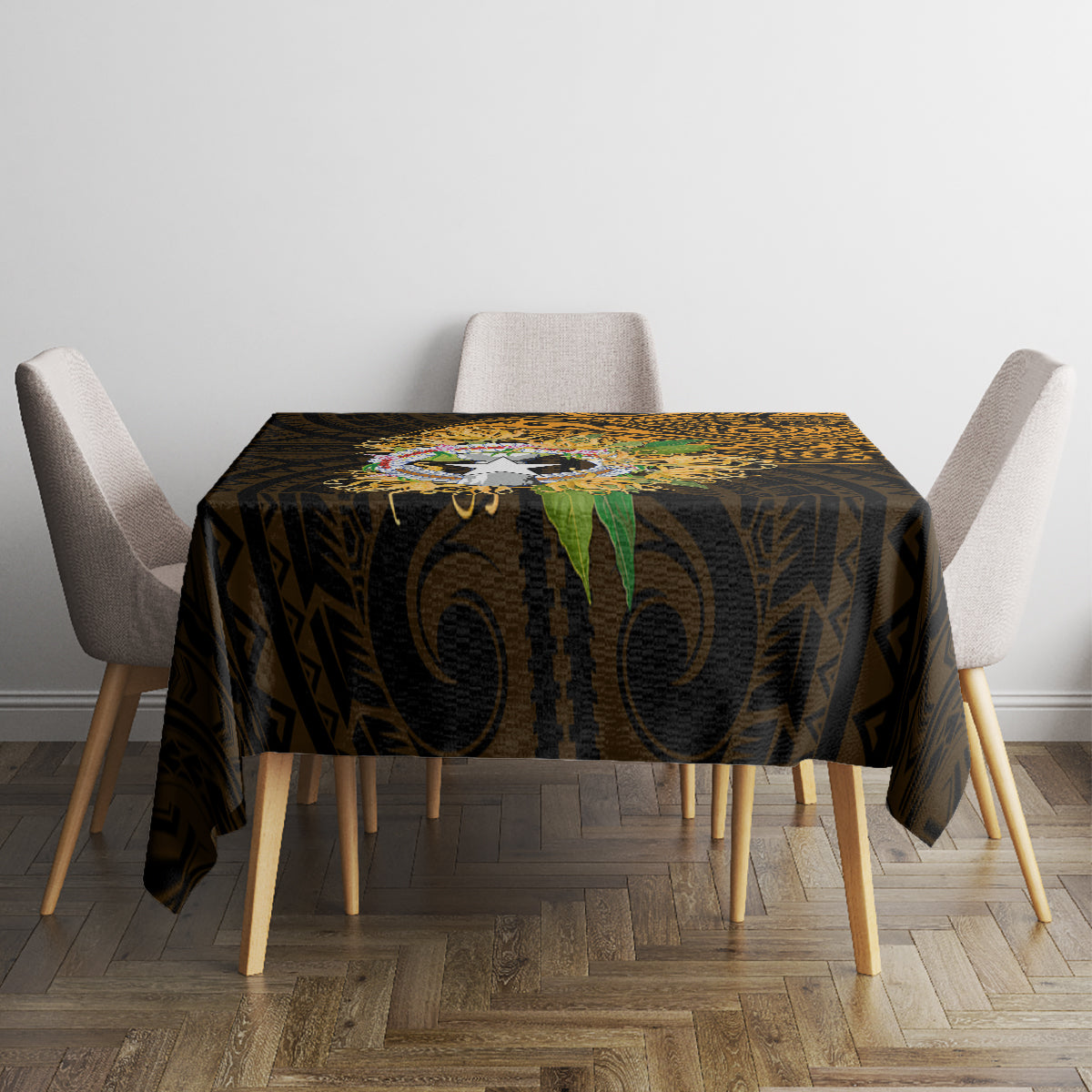 Northern Mariana Islands Ylang-ylang Mwarmwar Tablecloth Polynesian Gold Style LT9 - Polynesian Pride