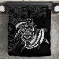 Personalised FSM Culture Day Bedding Set Hammerhead Shark Tribal 2024 LT9 Black - Polynesian Pride