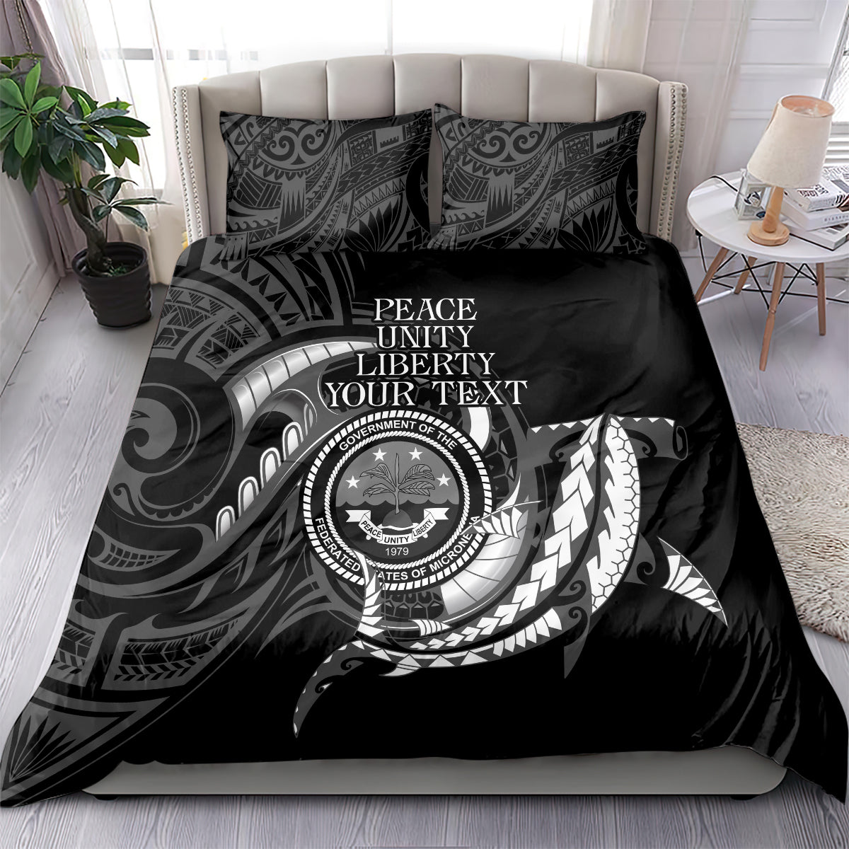 Personalised FSM Culture Day Bedding Set Hammerhead Shark Tribal 2024 LT9 - Polynesian Pride