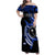 Personalised Chuuk FSM Culture Day Family Matching Off Shoulder Maxi Dress and Hawaiian Shirt Hammerhead Shark Tattoo 2024 LT9 Mom's Dress Blue - Polynesian Pride