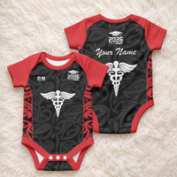 New Zealand Nurse RN 2026 Personalised Baby Onesie Red Maori Pattern Cultural Pride LT9 - Polynesian Pride