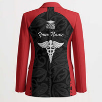 New Zealand Nurse RN 2026 Personalised Blazer Red Maori Pattern Cultural Pride LT9 - Polynesian Pride