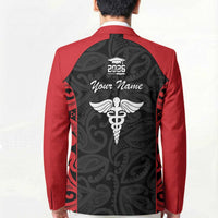 New Zealand Nurse RN 2026 Personalised Blazer Red Maori Pattern Cultural Pride LT9 - Polynesian Pride