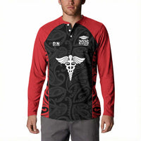 New Zealand Nurse RN 2026 Personalised Button Sweatshirt Red Maori Pattern Cultural Pride LT9 - Polynesian Pride