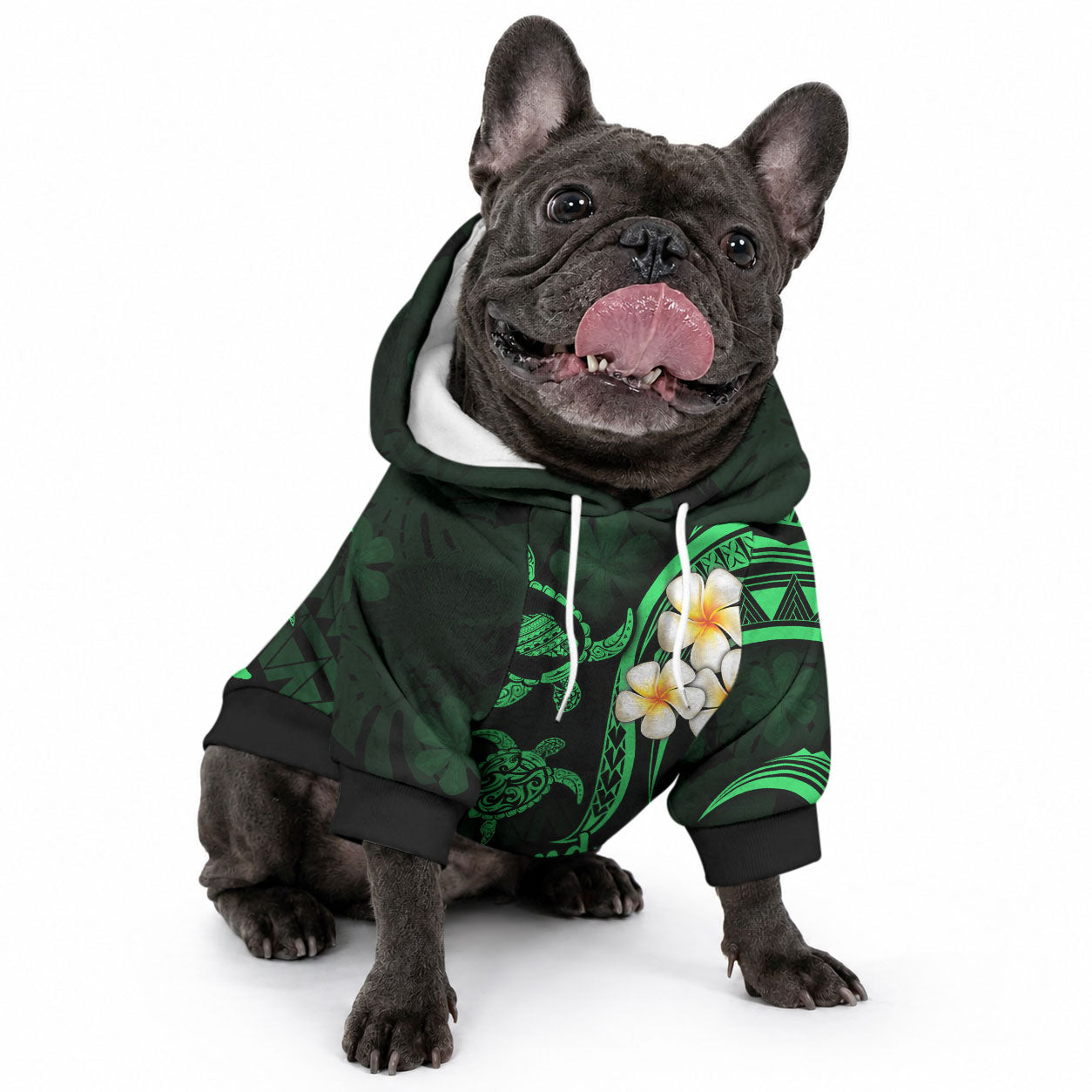 Hawaii Maui Islands Pet Hoodie Pacific Plumeria Green Vibe LT9 - Polynesian Pride