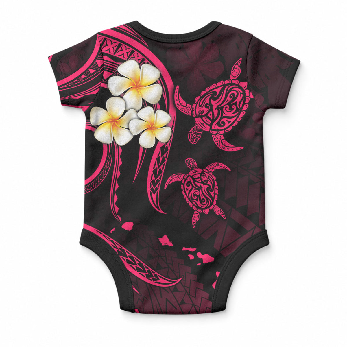 Hawaii Maui Islands Baby Onesie Pacific Plumeria Pink Vibe LT9 - Polynesian Pride