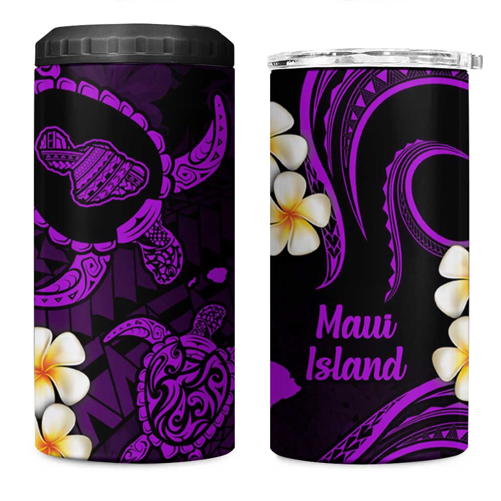 Hawaii Maui Islands Pacific Plumeria 4 in 1 Can Cooler Tumbler Purple Polynesian Tattoo LT9 One Size: 16 oz Purple - Polynesian Pride