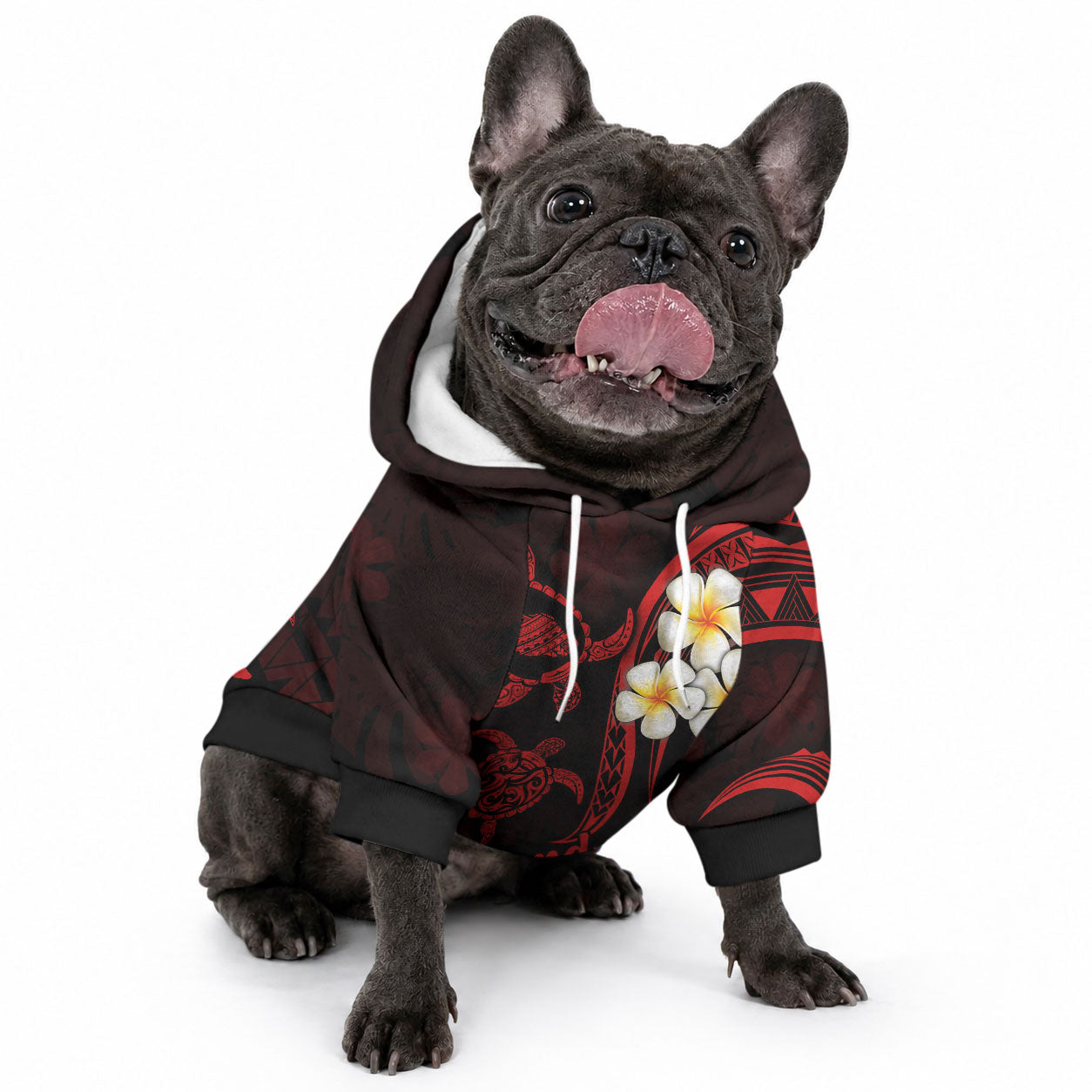 Hawaii Maui Islands Pet Hoodie Pacific Plumeria Red Vibe LT9 - Polynesian Pride