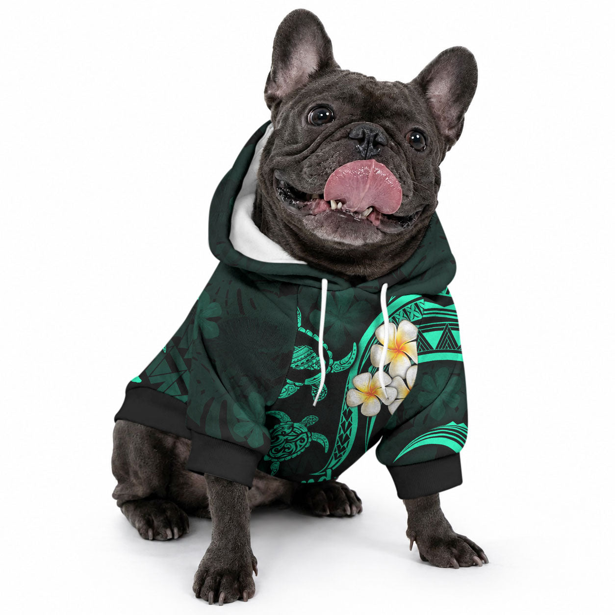 Hawaii Maui Islands Pet Hoodie Pacific Plumeria Turquoise Vibe LT9 - Polynesian Pride