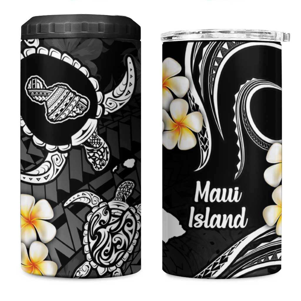 Hawaii Maui Islands Pacific Plumeria 4 in 1 Can Cooler Tumbler White Polynesian Tattoo LT9 One Size: 16 oz White - Polynesian Pride